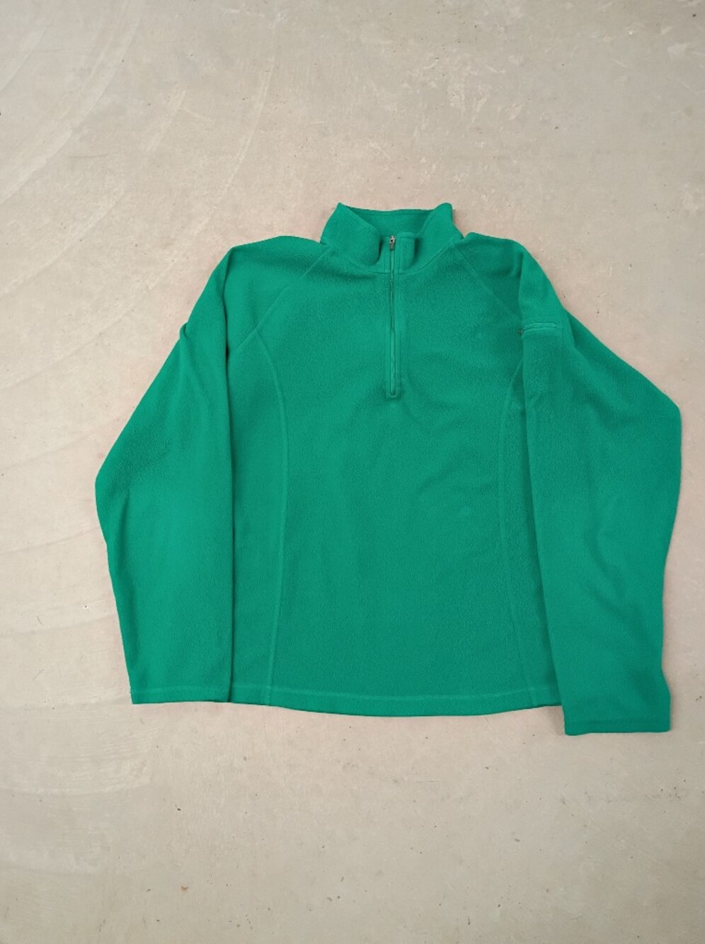 L.L. Bean Vintage Green Fleece Pullover Qtr Zip Sweatshirt Jacket Women's XL
